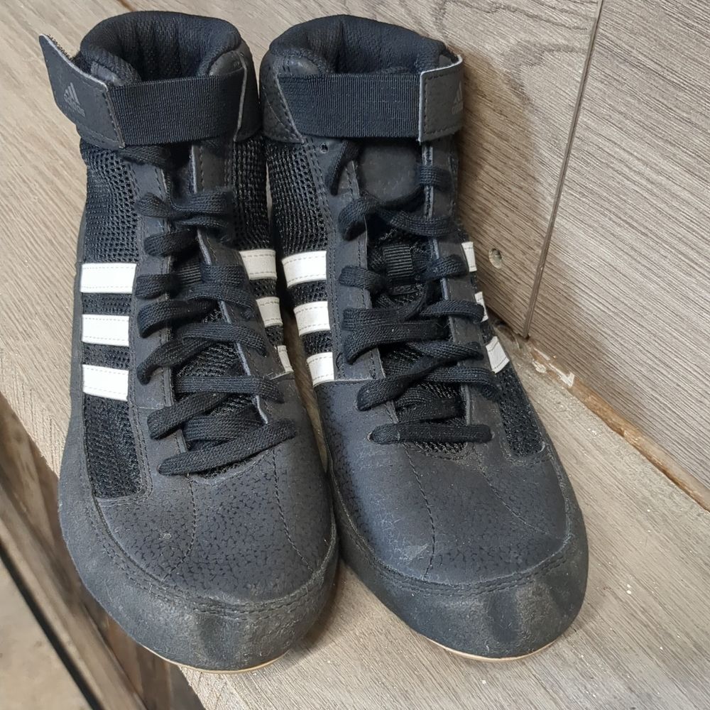 Adidas Wrestling HVC2 Shoes Youth Boys Size 5 AQ3327 - Picture 3 of 10